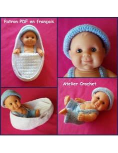 Robe Pull Bonnet Et Chaussons Patron Pdf De Crochet Pour Poupon De Cm