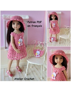 Robe, chapeau et sac patron PDF de crochet pour poupée Little Darling