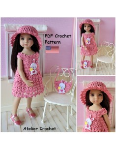 Robe, chapeau et sac patron PDF de crochet pour poupée Little Darling 2