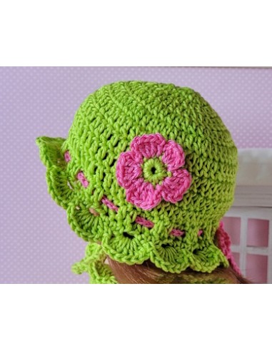 Ensemble top, pantacourt, chaussures, chapeau et sac au crochet pour poupée Marie Françoise
