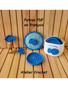 Patron PDF d'un ensemble Zéro Déchet au crochet pour la salle de bain