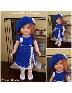 Robe, béret et chaussures patron PDF de crochet pour Marie Françoise