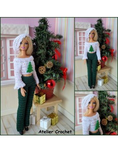 Pantalon, pull et béret patron PDF de crochet pour poupée Barbie 2