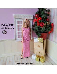 Tenue de soirée patron PDF de crochet pour poupée Barbie