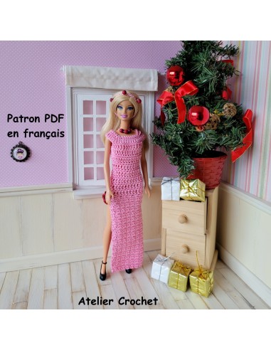 Tenue de soirée patron PDF de crochet pour poupée Barbie