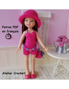 Combishort, chapeau et sac patron PDF de crochet pour Paola Reina Las Amigas