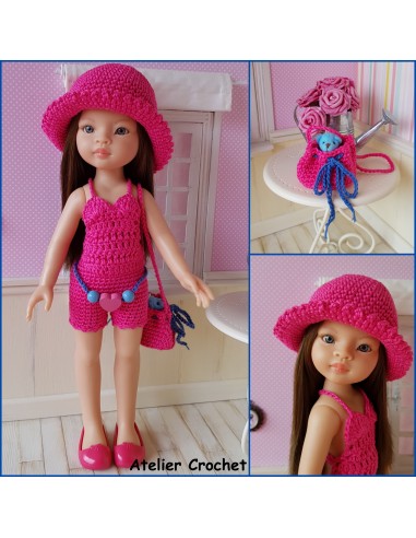 Combishort, chapeau et sac patron PDF de crochet pour Paola Reina Las Amigas