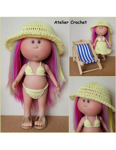 ensemble de plage au crochet pour poupée Little Mia Nines d'Onil