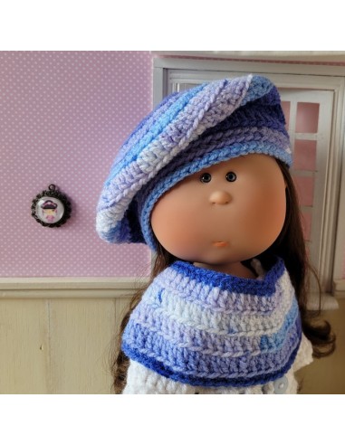 Jupe, manteau, béret et écharpe pour poupée Mia Nines d'Onil