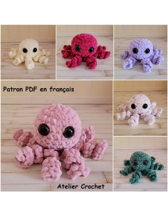 Patron PDF d'un bébé poulpe au crochet