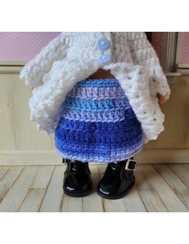 Jupe, manteau, béret et écharpe pour poupée Mia Nines d'Onil
