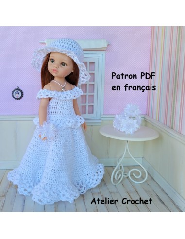 Patron PDF d'une tenue de mariée au crochet pour poupée Paola Reina Las Amigas