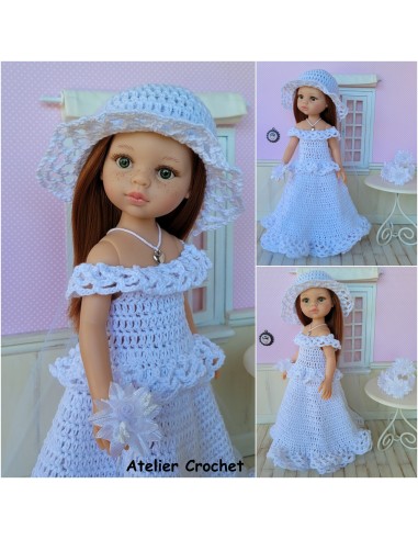 Patron PDF d'une tenue de mariée au crochet pour poupée Paola Reina Las Amigas