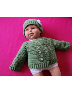 Patron PDF ensemble gilet et bonnet au crochet pour bébé 2