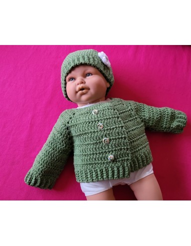 Patron PDF ensemble gilet et bonnet au crochet pour bébé