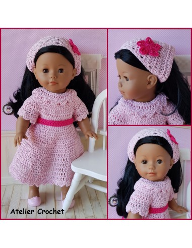 Robe et fichu patron PDF de crochet pour poupée Ma Corolle de 36 cm