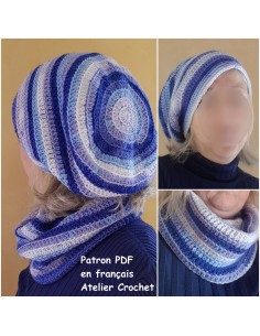 Béret et tour de cou patron PDF de crochet