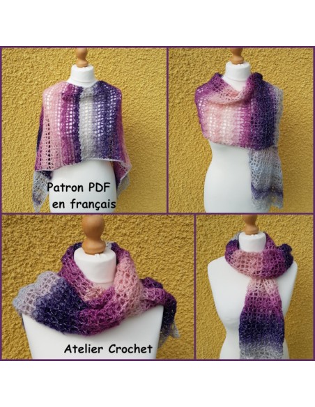 Patron PDF d'une étole au crochet