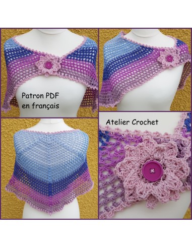 Patron PDF d'un châle et d'une broche au crochet