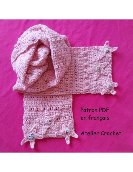 Patron PDF d'une écharpe au crochet