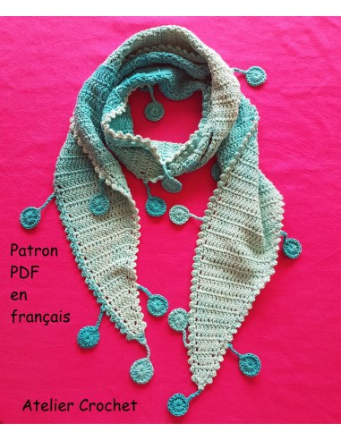 Patron (Tuto) PDF pour réaliser une écharpe au crochet