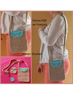 Patron PDF d'un sac, d'une pochette et d'un porte clé au crochet