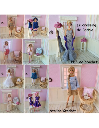 Ebook contenant les explications de 10 tenues au crochet pour Barbie