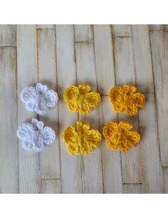 Lot de 6 papillons décoratifs au crochet