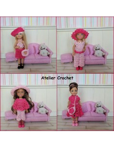 Patron PDF de 4 tenues au crochet au crochet pour poupée Chelsea de Mattel 2