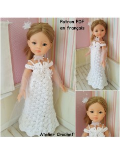 Patron PDF d'une tenue de mariée au crochet pour poupée Paola Reina Las Amigas