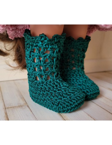 ensemble robe, chapeau et bottes au crochet pour poupée Mia Nines d'Onil