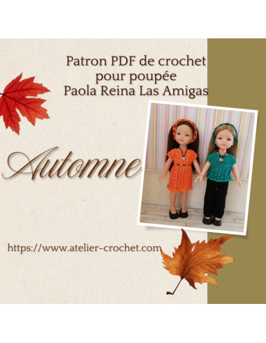 Patron PDF d'un duo de tenues au crochet pour poupée Paola Reina Las Amigas