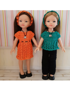 Patron PDF d'un duo de tenues au crochet pour poupée Paola Reina Las Amigas 2