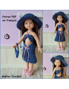 skirt, top, hat, bag and shoes PDF crochet pattern for Paola Reina Las Amigas