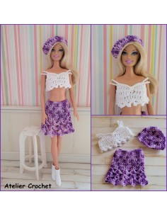 Patron PDF de 3 tenues au crochet pour poupée Barbie 2