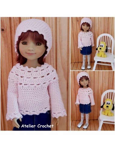 Patron PDF de 3 ensembles au crochet pour poupée Ruby Red fashion Friends