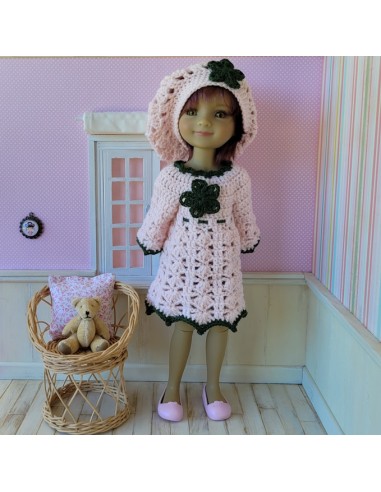ensemble robe, béret et sac au crochet pour poupée Ruby Red Fashion Friends