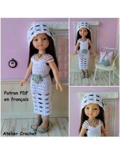 Robe, ceinture, chapeau, sac et chaussures patron PDF de crochet pour Paola Reina Las Amigas