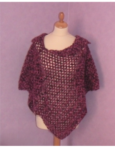 Patron (Tuto) PDF pour réaliser un poncho au crochet en 5 tailles différentes