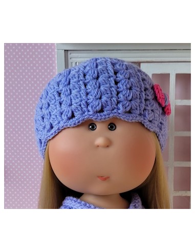Robe, bonnet et doudou pieuvre au crochet pour poupée Mia Nines d'Onil