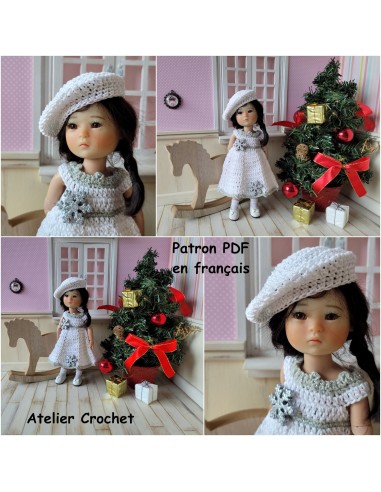 Robe et béret patron PDF de crochet pour poupée Ten Ping