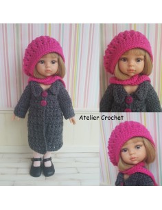 Patron PDF d'un duo de tenues d'hiver au crochet pour poupée Paola Reina Las Amigas 2