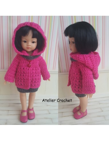 Patron PDF d'un duo de tenues d'hiver au crochet pour poupée Paola Reina Las Amigas