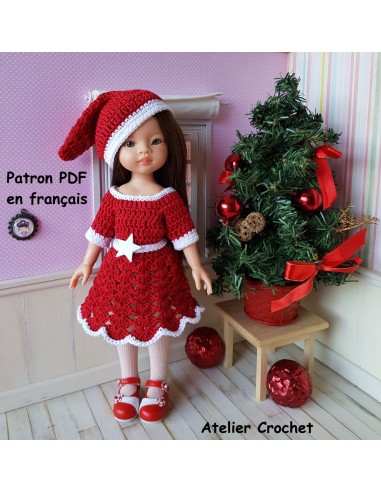 Robe et bonnet de Noël patron PDF de crochet pour Paola Reina Las Amigas