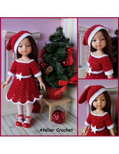 Robe et bonnet de Noël patron PDF de crochet pour Paola Reina Las Amigas