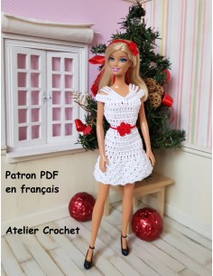 Robe, ceinture et bandeau patron PDF de crochet pour Barbie