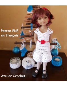 Robe, ceinture et bandeau patron PDF de crochet pour Ruby Red Fashion Friends