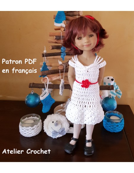 Robe, ceinture et bandeau patron PDF de crochet pour Ruby Red Fashion Friends