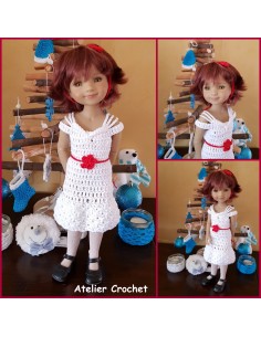 Robe, ceinture et bandeau patron PDF de crochet pour Ruby Red Fashion Friends 2