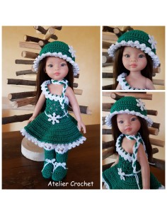 Robe, bonnet, écharpe et bottes patron PDF de crochet pour poupée Paola Reina Las Amigas 2